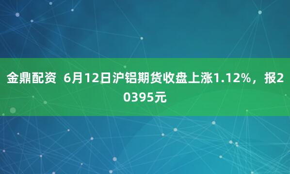 金鼎配资  6月12日沪铝期货收盘上涨1.12%，报20395元